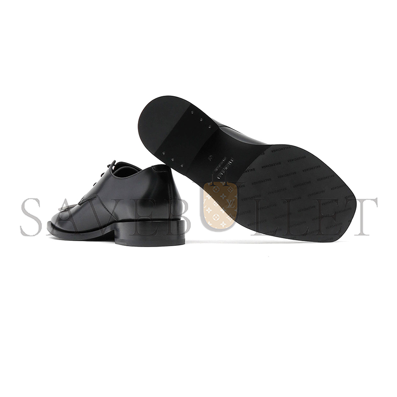 BALENCIAGA MEN'S BLACK SQUARE TOE DERBY SHOES 712642WA8E1